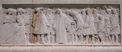 Reception of the Huguenots by the Great Elector on the Reformation Monument in Geneva