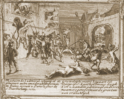 Persecution of the Huguenots according to Romeyn de Hooghe<br>Plate 2 - section A