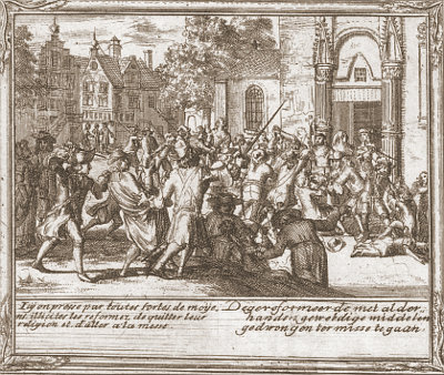 Persecution of the Huguenots according to Romeyn de Hooghe<br>Plate 2 - section E